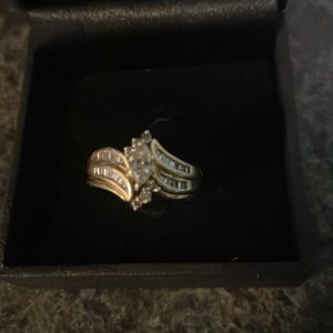 1.5 carat marquise diamond wedding set.